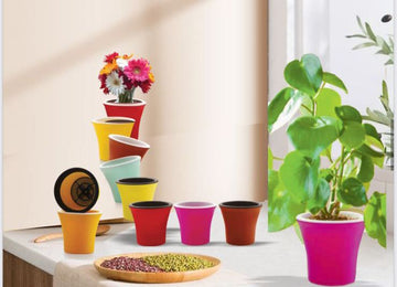 Vintage-style self watering pot